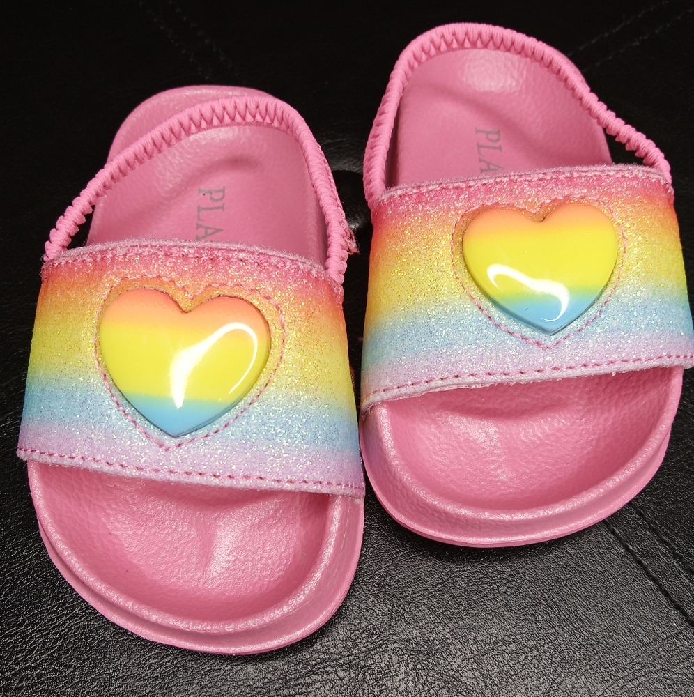 Children's Place Rainbow Heart Toddler Sandals